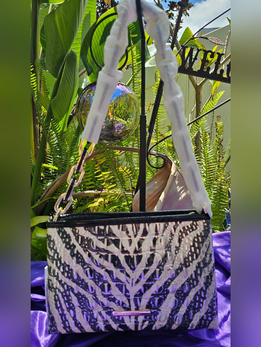 NWT Brahmin Lorelei Everlasting Encore Animal Print Chain Strap Shoulder Bag